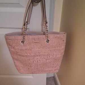 Calvin Klein Tan/Gold Tote with Chain Straps